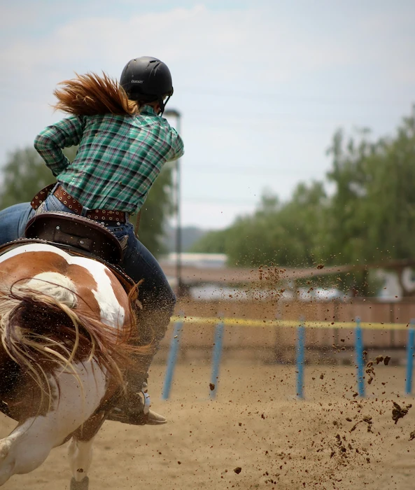 Cowgirl riding a horse